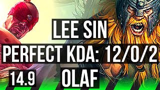 LEE SIN vs OLAF (JGL) | 12/0/2, Rank 7 Lee, Legendary, Rank 14 | KR Challenger | 14.9