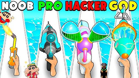NOOB VS PRO VS HACKER VS GOD IN WELD RUN WITH SHINCHAN & CHOP