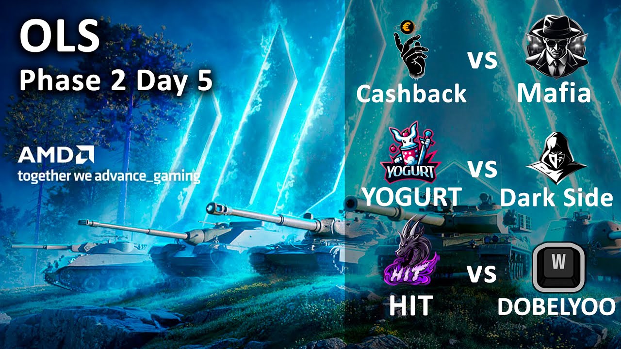 [WoT] Onslaught Legends Series 3 | Этап 2 День 5 | Cashback vs Mafia | DarkSide vs Yogurt