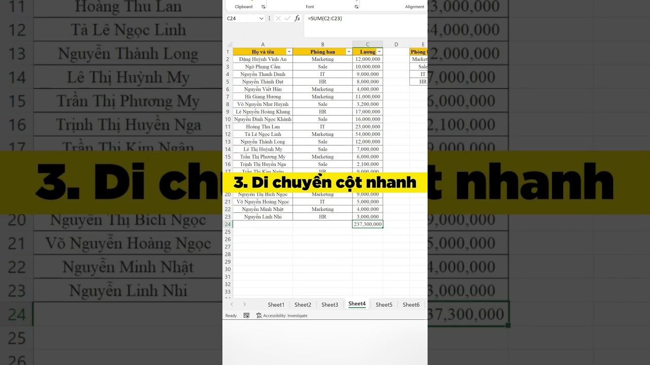 [Thủ thuật Excel] Top 5 thủ thuật ít người biết trong Excel #Shorts