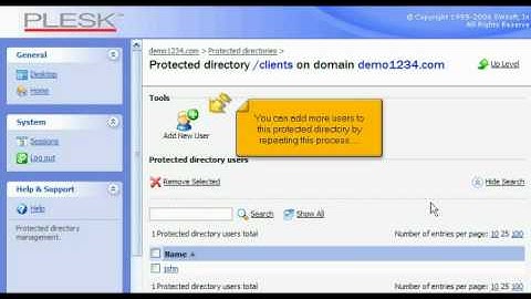 how to password protect a directory in Plesk