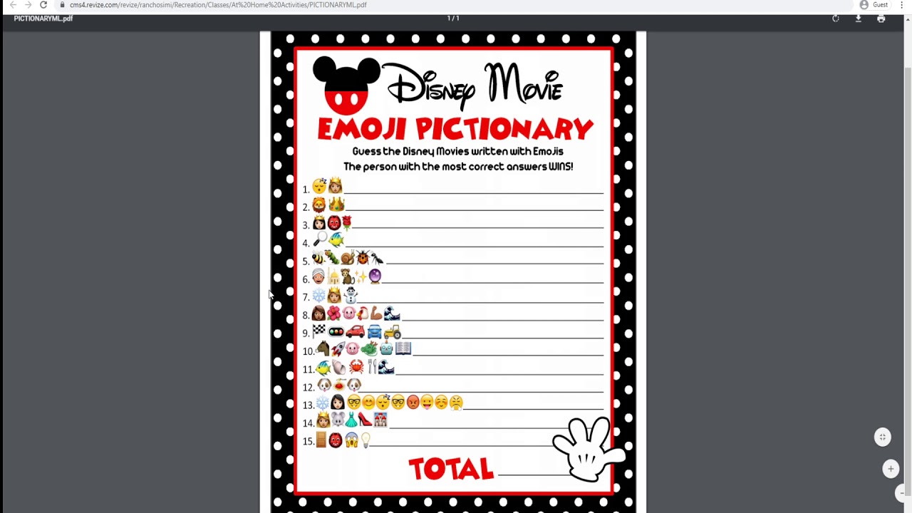 Free Printable Disney Movie Emoji Pictionary Quiz - kulturaupice