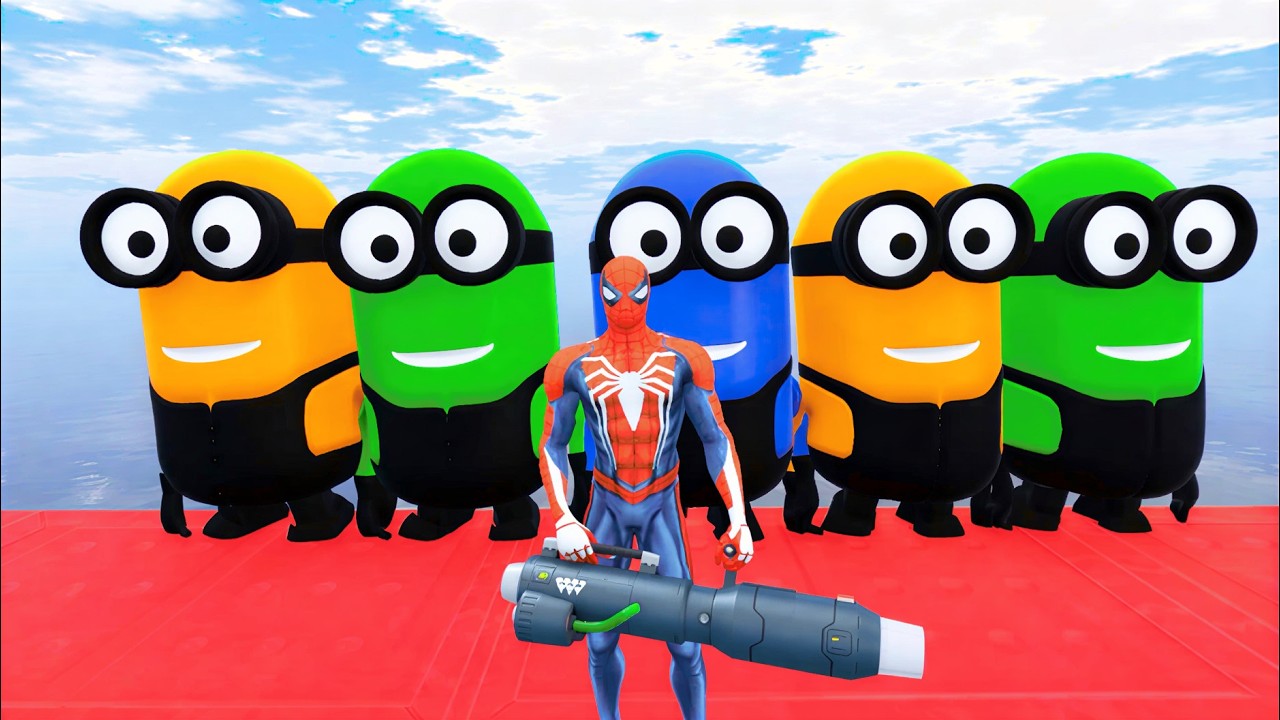 GTA 5 Epic Ragdolls RED SPIDERMANEuphoria Physics & Funny FailsVS RED MINION VS GREEN MINION