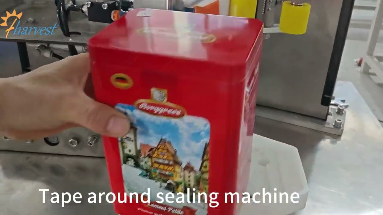 Semi automatic tape around sealing machine, Biscuit box taping around seaming machine