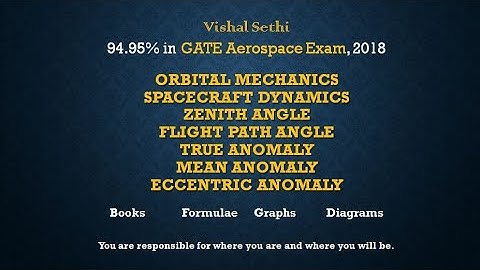 Orbital Mechanics & Spacecraft Mechanics - Zenith, Fligth Path Angle, True, Mean & Eccentric Anomaly