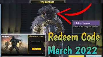 March 2022 Redeem Code Codm | Codm Redeem Code March 2022 | Today Redeem Code Codm | Codm Codes