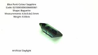 Parti-Colour Sapphire Baguette 0.65Cts