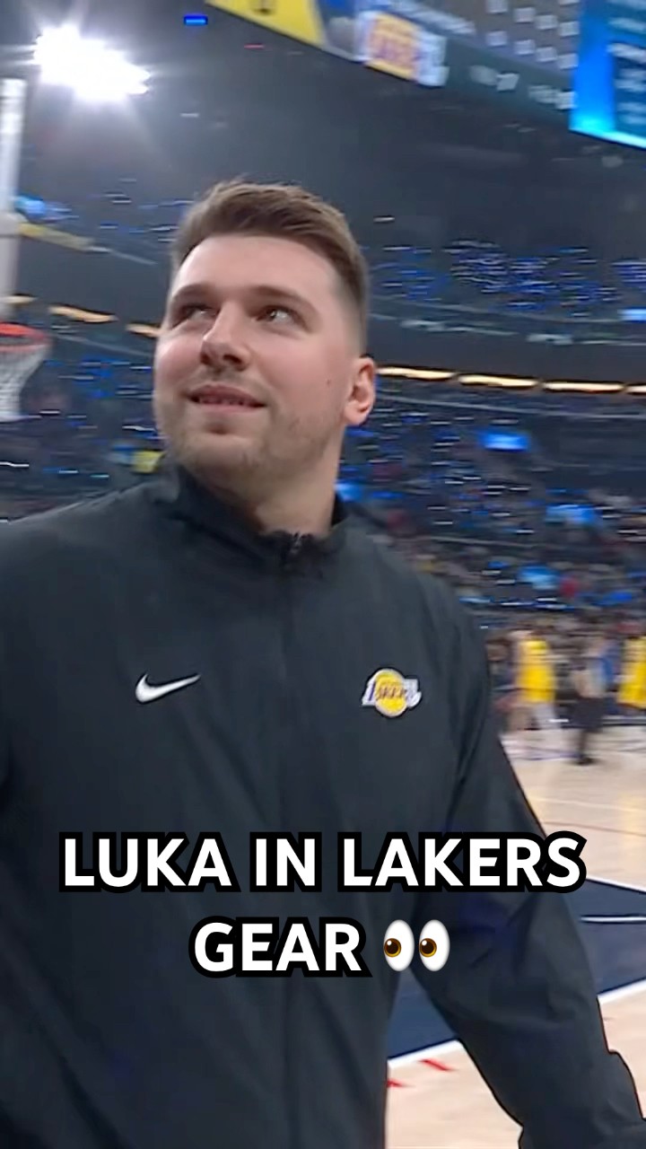 Luka Doncic arrives in Lakers gear for the first time