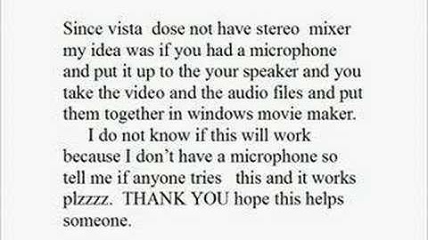 my idea on how to get sound on hyper cam 2 on windows vista