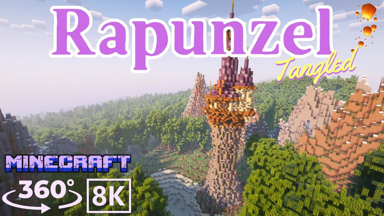 [Minecraft 360VR 8K] Journey from Rapunzel’s Tower to the Lantern-Lit ...