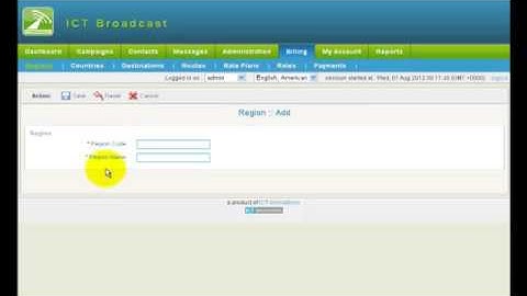 How Crete Billing Region wise In ICTBroadcast