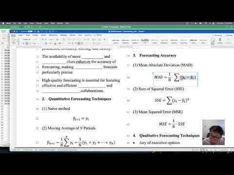 Ch04. Forecasting (5) Forecasting Accuracy Measures