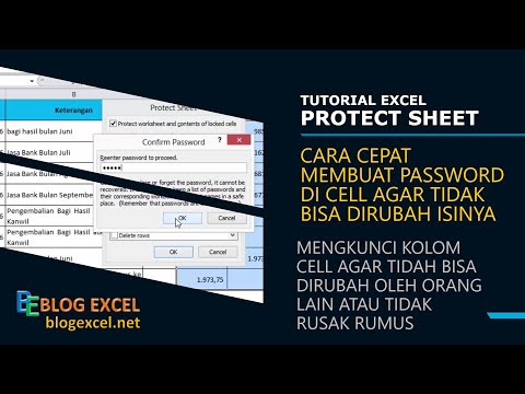 Fungsi Protect Sheet Excel, Memberi Password pada kolom Cell Excel