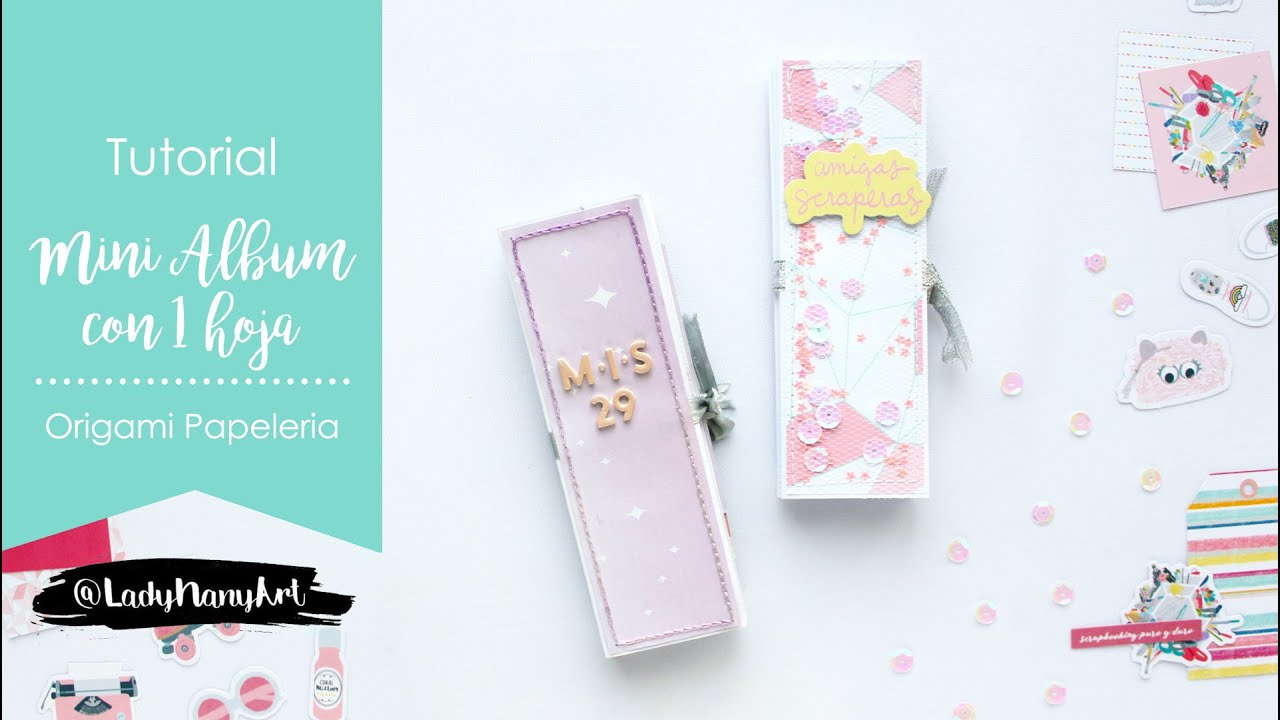 Mini Album con una hoja de scrap