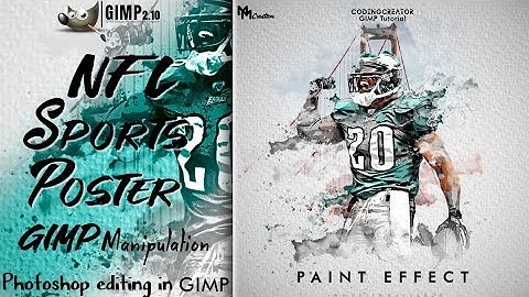 NFL Sports Poster | Paint Effect | GIMP Manipulation | Photoshop editing in gimp | Codingcreator