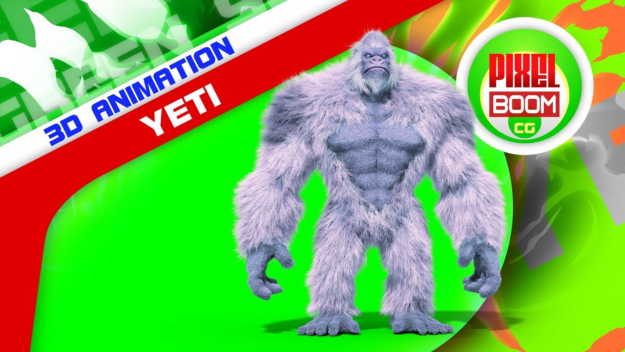 Green Screen Yeti Transformation 3D Animation PixelBoomCG