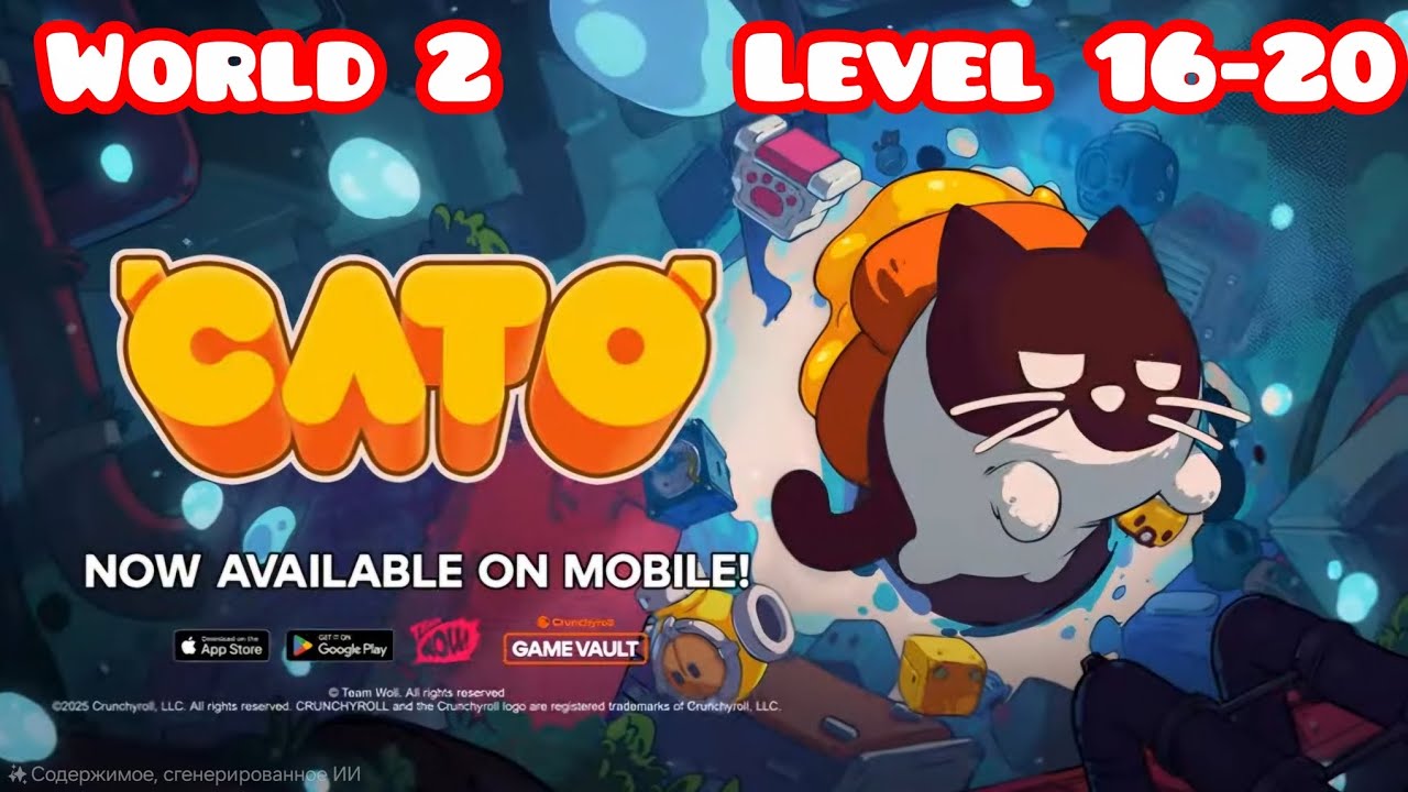 CATO Full Walkthrough – World 2 Levels 16-20 Complete | Cat + Toast Puzzle Game (Crunchyroll)