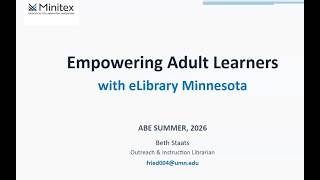 6D: Empowering Adult Learners: Digital Resources from eLibrary Minnesota