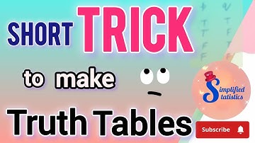 Truth Tables | Truth Table for proposition | Discrete Mathematics | Simplified Statistics by Chesta