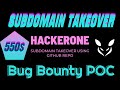 550  subdomain takeover  bug bounty poc full methodology live proof hackerone target  professor