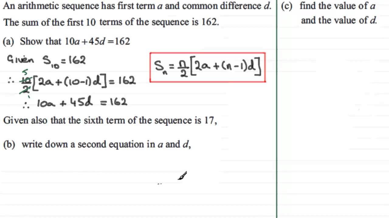 Arithmetic Sequences and Series (worksheets, examples, solutions Regarding Arithmetic Sequences Worksheet Answers