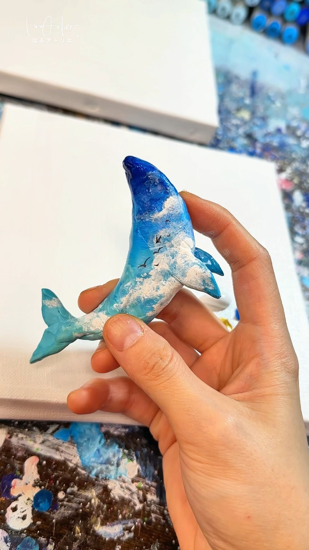 自分の世界を持ったクジラ」が絵の具から飛び出すアート🐋🎨#painter