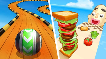 Sandwich Runner Vs Sky Rolling Balls - SpeedRun Gameplay Android, iOS #294