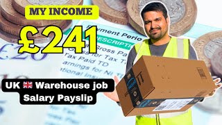 Warehouse jobs in uk  My warehouse job Payslip | Hard Earn money in Uk| Earned £241