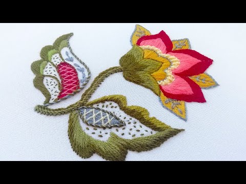 Embroidery: Crewel Work | How to Embroider a Jacobean Flower