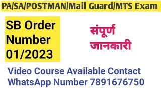 SB ORDER NUMBER 01/2023 SB ORDER NUMBER 01/2023