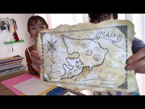 家で一緒にやってみよう 工作編 第12回 まるまるらぼ 宝の地図を作ろう 二回に分けてます 映画美術の手法 海賊 地図 男の子 地図の書き方のコツを伝えるよ Youtube