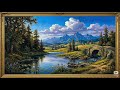 Vintage Spring Twilight Painting | Gold Frame TV Art | Art Screensaver for TV 2 Hrs