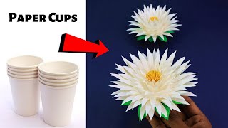 DIY Beautiful Paper Cup Flowers | Paper cup craft ideas | How to make flowers with paper cup |