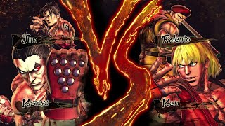 Street Fighter X Tekken - Kazuya & Jin Vs Ken & Rolento (Hardest)