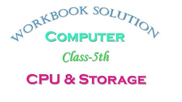The CPU & Storage l Std-5th l English Medium l Ch-2,3@StudywithMP