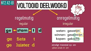 Het voltooid deelwoord (VTT / perfectum) De verleden tijd: Nederlands leren, taalles. NT2: A2-B1