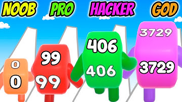 Level Up Numbers - NOOB vs PRO vs HACKER vs GOD