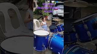 Little Janella Practice to play drums at 3 years old,This was last August 2023#shortvideo' #adorable