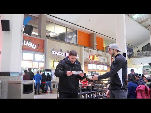 Handing out Free Flight Vouchers at the Mall