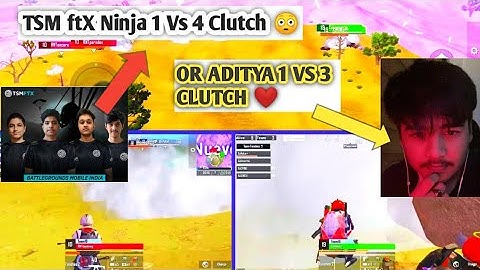 OR ADITYA 1 VS 3 CLUTCH |TSMFtX NINJA 1 VS 4 CLUTCH IN LAST CIRCLE|BGMI HIGHLIGHTS|COMPETITIVE MATCH