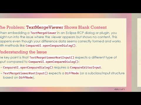 How to Properly Set Input for TextMergeViewer in Eclipse RCP
