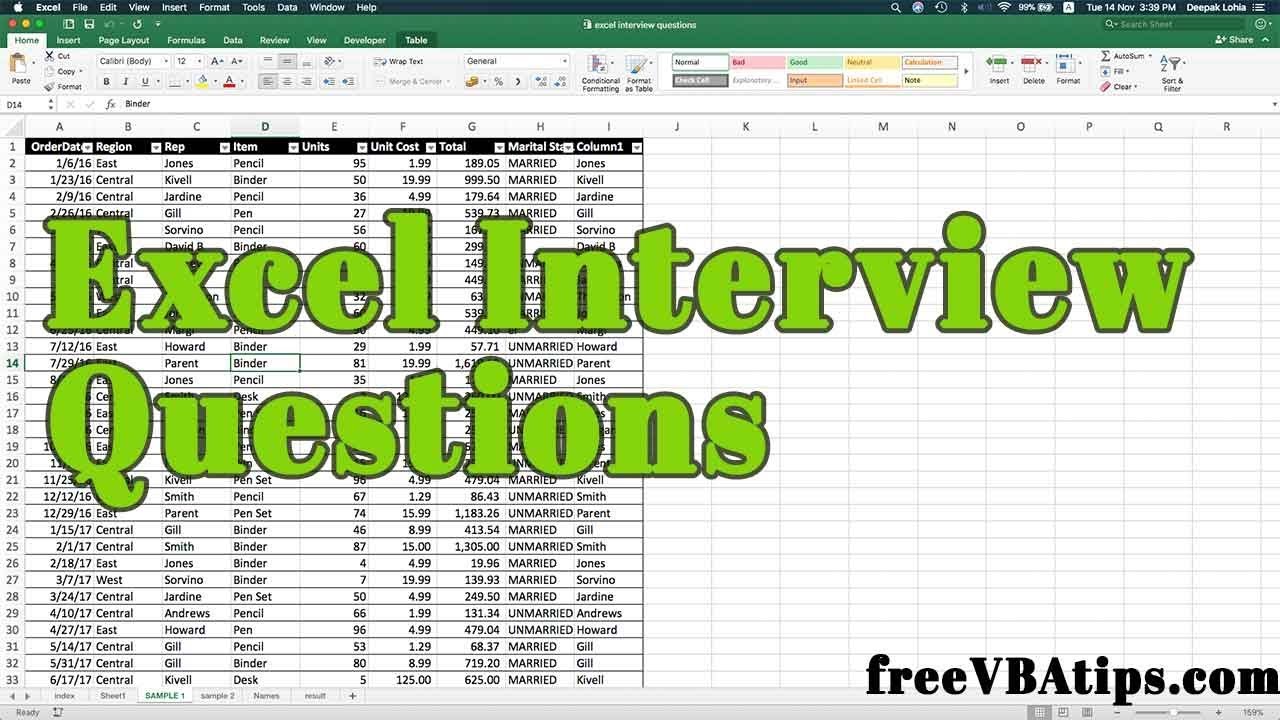 case study interview excel