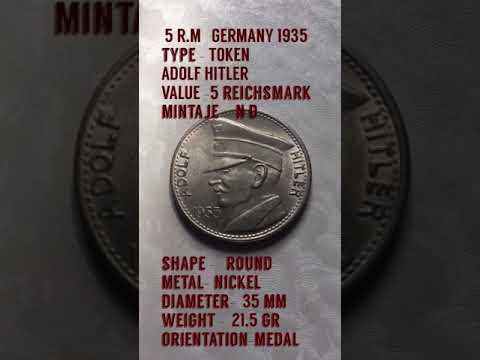 5 REICHSMARK  GERMANY. 1935.   Token-ADOLF HITLER