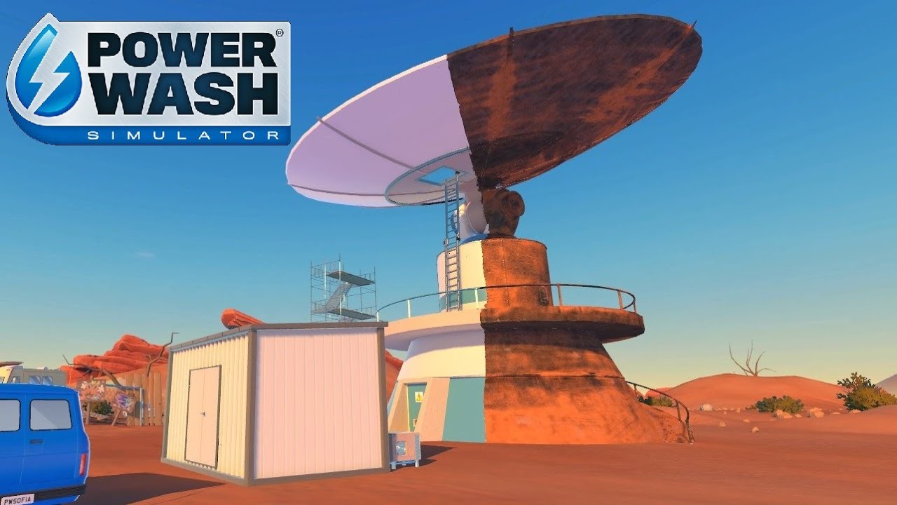 Powerwashing Massive Satellite Dish In New Jobs Powerwash Simulator