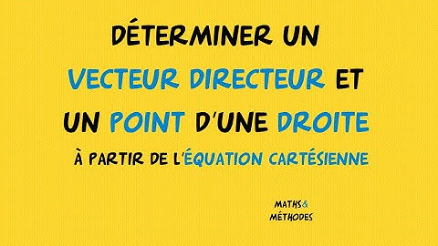 Point et vecteur à partir d