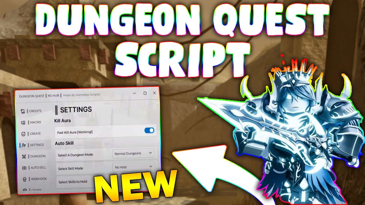 *NEW* Dungeon Quest Script GUI (PASTEBIN 2024) (AUTO SKILL, AUTOFARM ...
