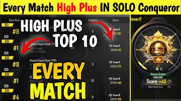 EASY TOP 10 & HIGH PLUS💥 STRATEGY | BGMI SOLO CONQUEROR RANKPUSH TIPS C6S16