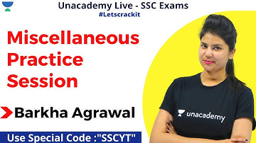 Miscellaneous Practice Session | English | SSC Steno | Unacademy | Barkha Agrawal