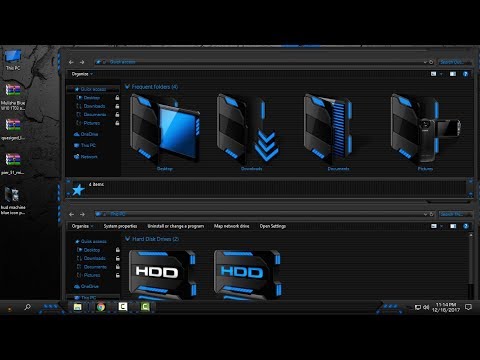 Windows 10 custom Icon pack HUD Machine blue