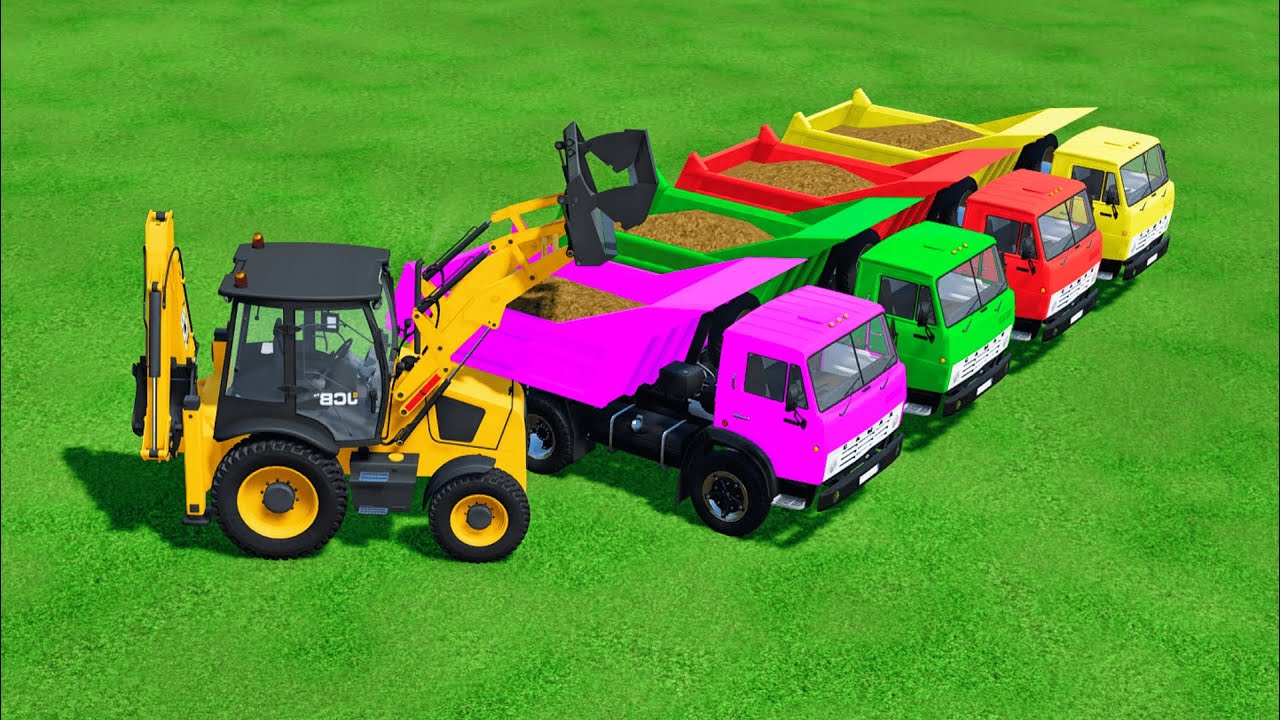 Work with Colors! SAND TRANSPORT with New Holland & KAMAZ TRUCKS! MUDDY ACTION!